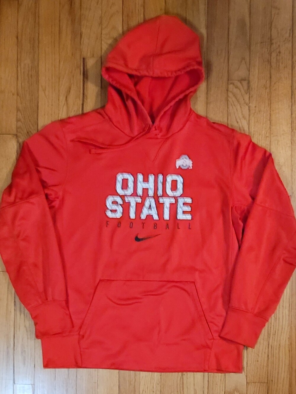 Nike Ohio State Football Hoodie Mens Therma Pullover Red Buckeyes Sweatshirt